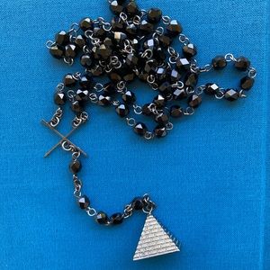 Blvck Scvle Pyramid Rosary Necklace